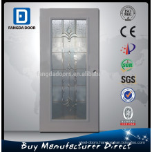 Classic decorative glass insert interior steel glass door